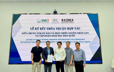 LỄ KÝ KẾT THOẢ THUẬN HỢP TÁC GIỮA TRUNG TÂM DỰ BÁO VÀ PHÁT TRIỂN NGUỒN NHÂN LỰC VÀ TẬP ĐOÀN GIÁO DỤC HÀN QUỐC